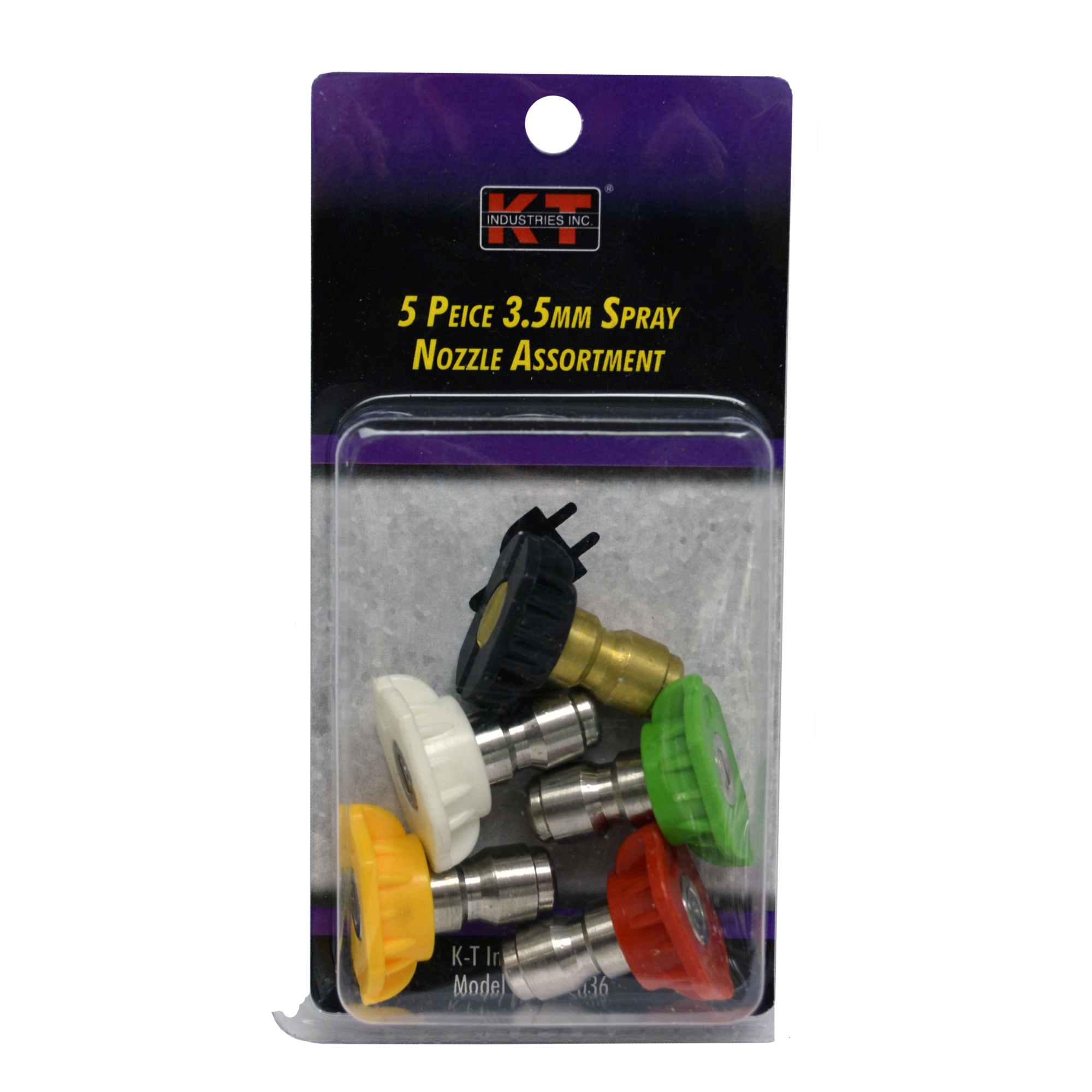 K-T Industries Spray Nozzle Assortment — 3.5mm, 5 Pcs, Quick Connect, 4000 PSI, Model# 6-7036